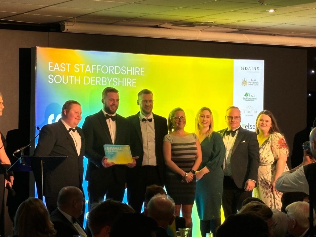 Pro-Tech MOT & Automotive Academy winners at the East Staffordshire & South Derbyshire Business Awards 2024